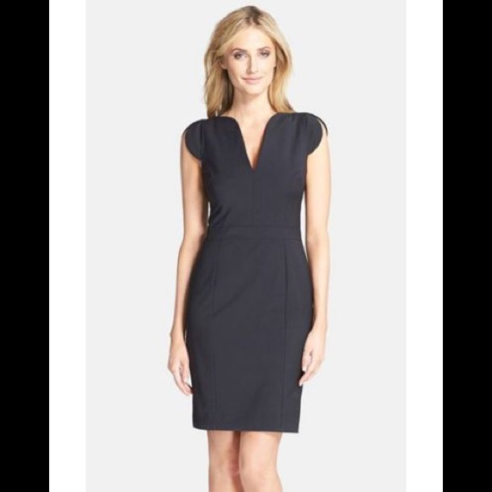 French Connection Split Neck Stripedress.